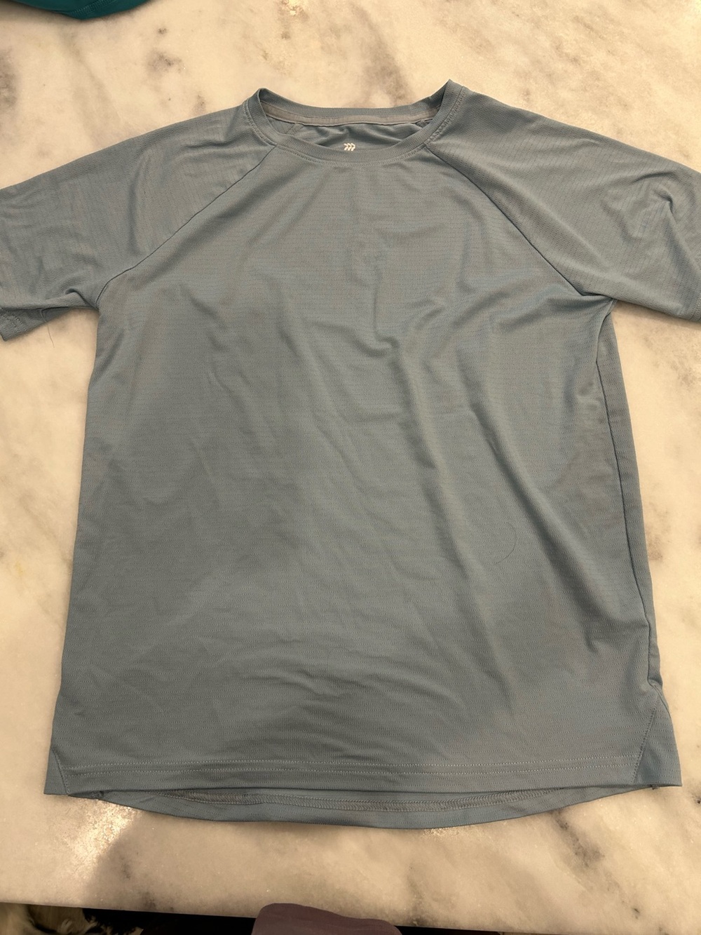 Boys Light Blue Performance Short-Sleeve Shirt